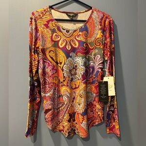 JOHNNY WAS ACTIVE Paisley Long Sleeve Top
